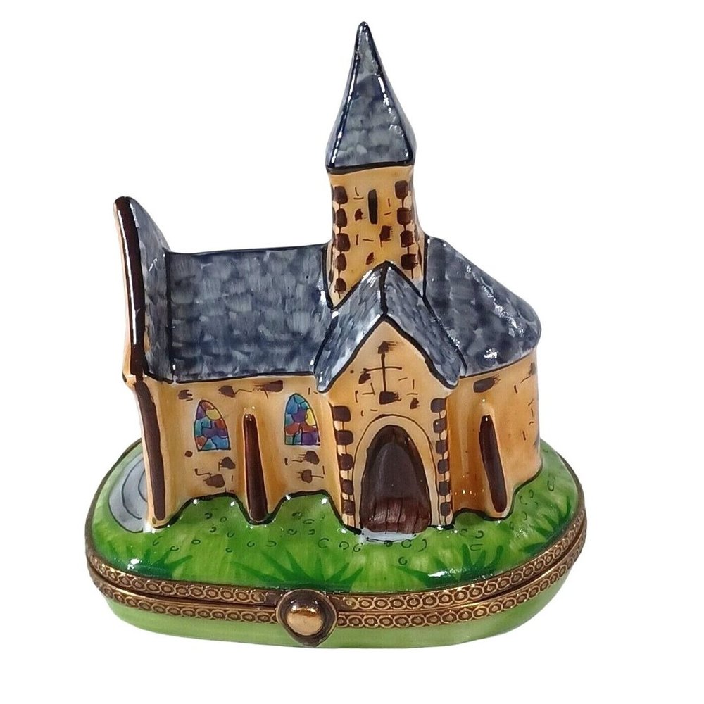 Limoges Old World Church Chapel Cathedral Trinket Box Very Rare! - Picture 2 of 11